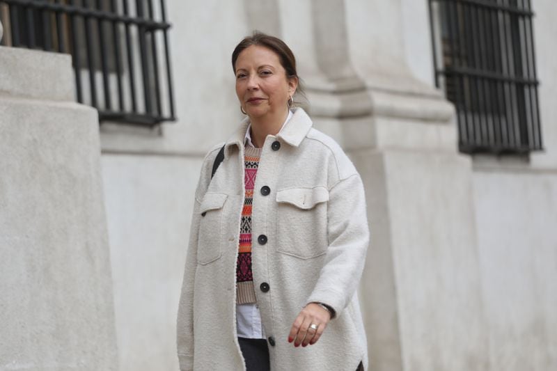 La presidenta del PPD, Natalia Piergentili, en el Palacio de La Moneda.
