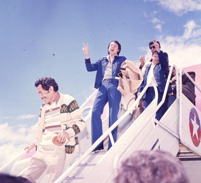 El Chavo del 8 y su elenco en Chile, 1977. Archivo Histórico / Cedoc Copesa.