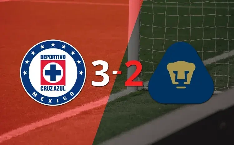 Liga MX: Cruz Azul gana 3-2 a Pumas UNAM con doblete de Rodolfo Rotondi