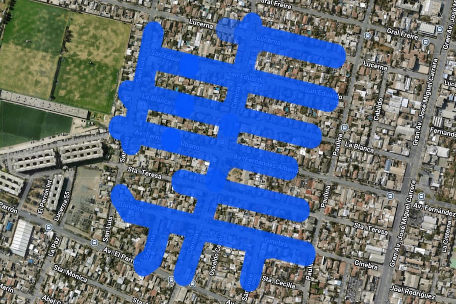Sector afectado por la comuna de la cisterna.