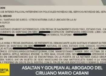 Abogado del cirujano Mario Cabani denunció que fue asaltado y golpeado en Surco