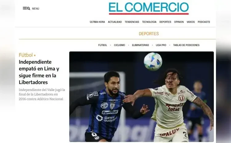 La reacción de la prensa ecuatoriana tras el empate 1-1 entre Universitario e Independiente del Valle [FOTOS]