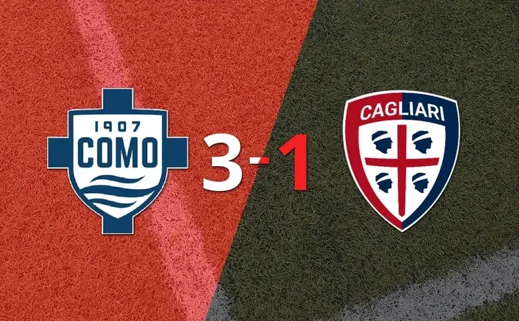 Serie A: Como 1907 le dio vuelta el partido a Cagliari con un 3-1