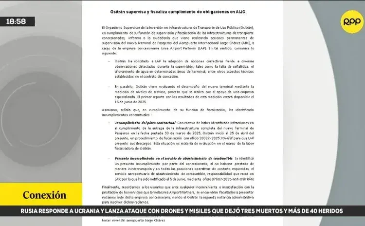 Nuevo Aeropuerto Jorge Chávez | Ositran detecta incumplimientos contractuales de LAP