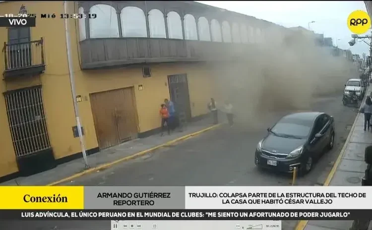 parte del techo de un antiguo hotel donde vivió César Vallejo colapsó