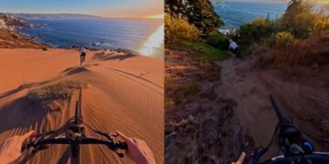 ¡Insólito!: Ciclistas se graban descendiendo a gran velocidad por las Dunas de Concón